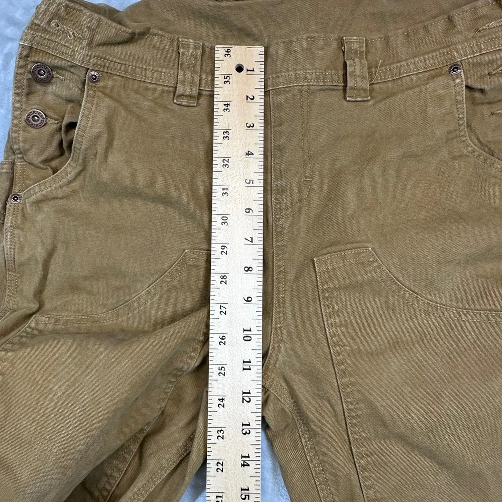 Dickies Overalls Mens 30x30 Brown Duck Canvas Double Knee Bib Workwear Dungarees - Picture 7 of 12